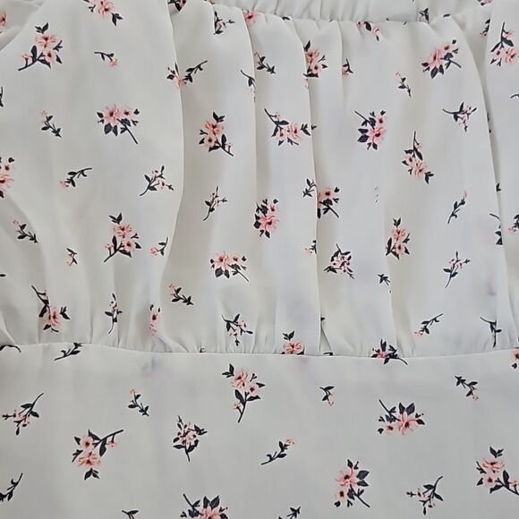 Lulus Be a Wildflower White Floral Print Tie-Strap Mini Dress Size Large - Picture 6 of 9